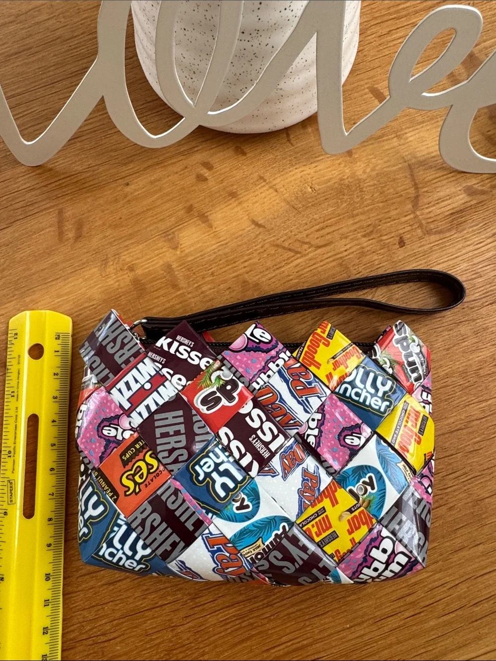 Candy Wrapper Patchwork Wristlet